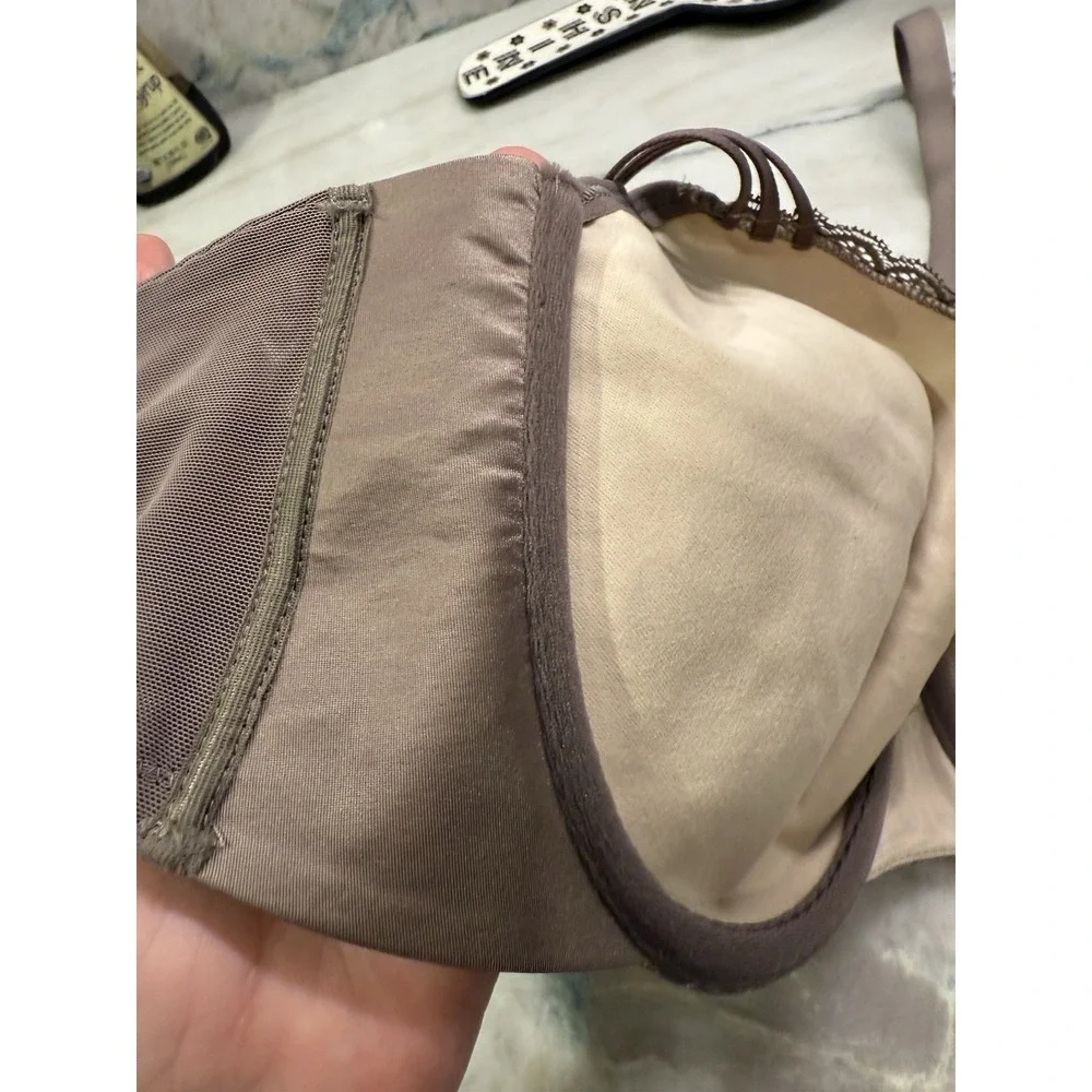 SOMA 40D Enticing Lift Balconette Unlined Bra Taupe Gray Lace‎ EXCELLENT Cond - Picture 12 of 14